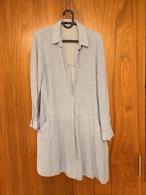 Zara Linen Basic Shirt Dress